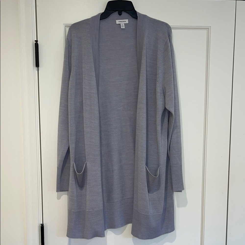 Nordstrom Everyday Open Front Cardigan XL Gray